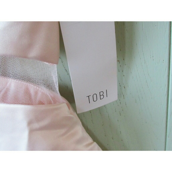 🆕NWT TOBI light pink blush mesh cutout prom dress - Picture 5 of 7
